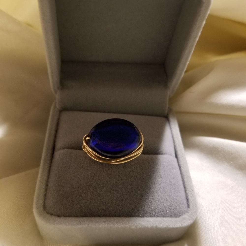 10kt Gold Filled Ring w/ Blue Stone